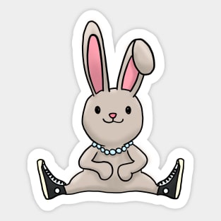 Rabbit with chucks and pearls happy easter 2021 bunny Sticker